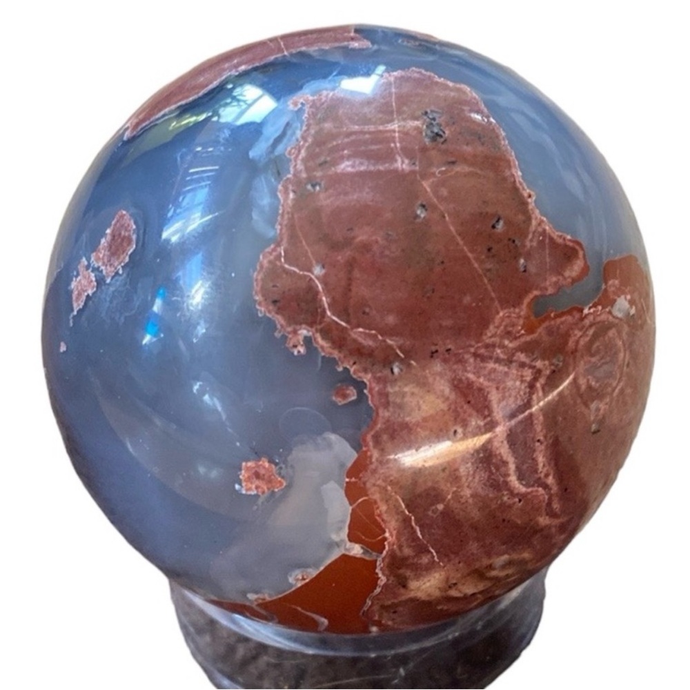 Red Volcano Agate Sphere - Picture 10 of 11